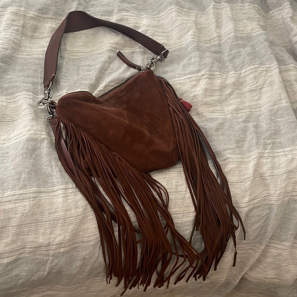 Johnny Was suede fringe crossbody bag